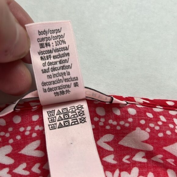 Victoria's Secret Kimono Red White Heart Cover Up Beach Lounge Boho OSFM - Picture 10 of 16